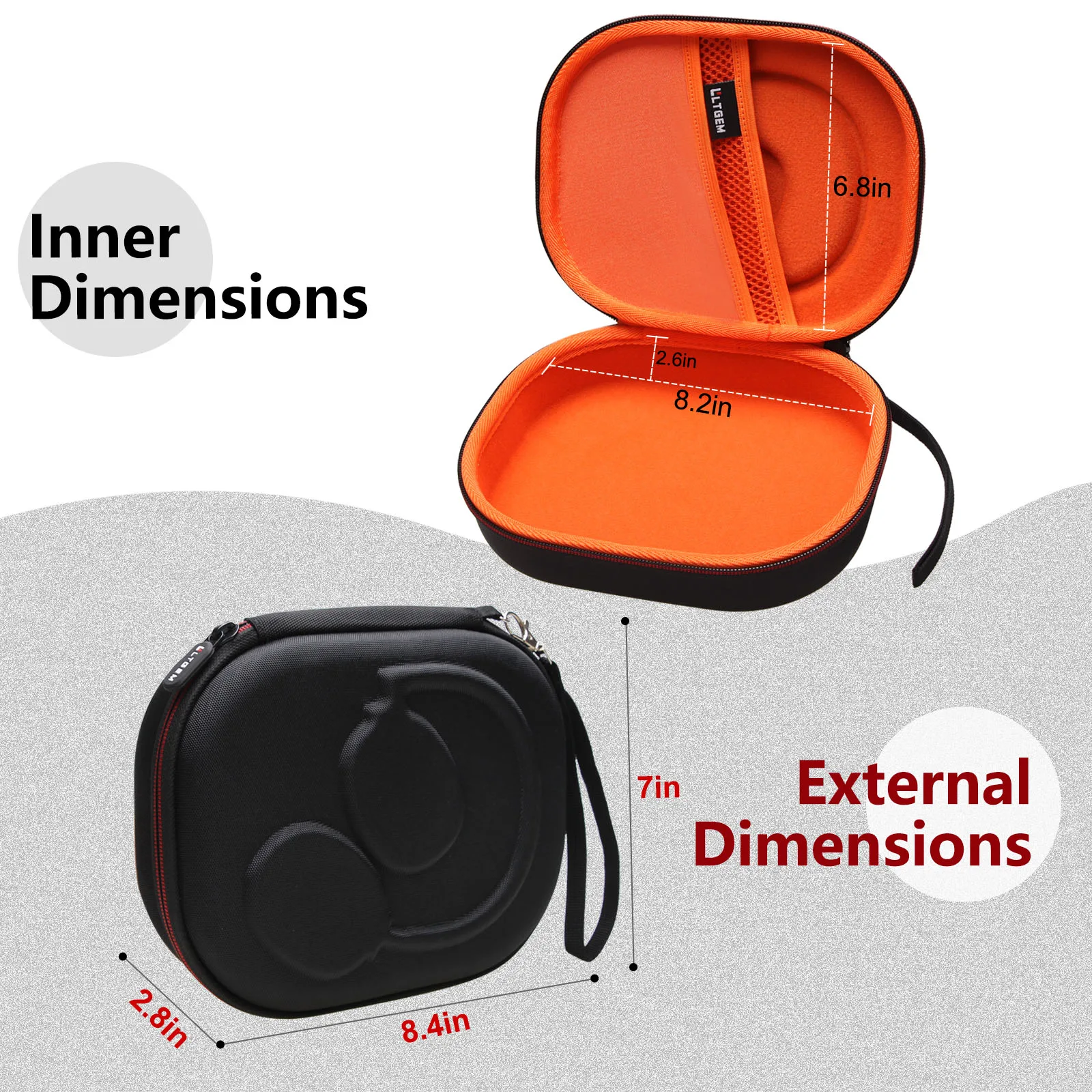 LTGEM EVA Hard Case for JBL Live 770NC/660NC/650BT/400BT/500BT and JBL Tune 770NC/710BT/720BT/760NC Bluetooth Wireless Headphone