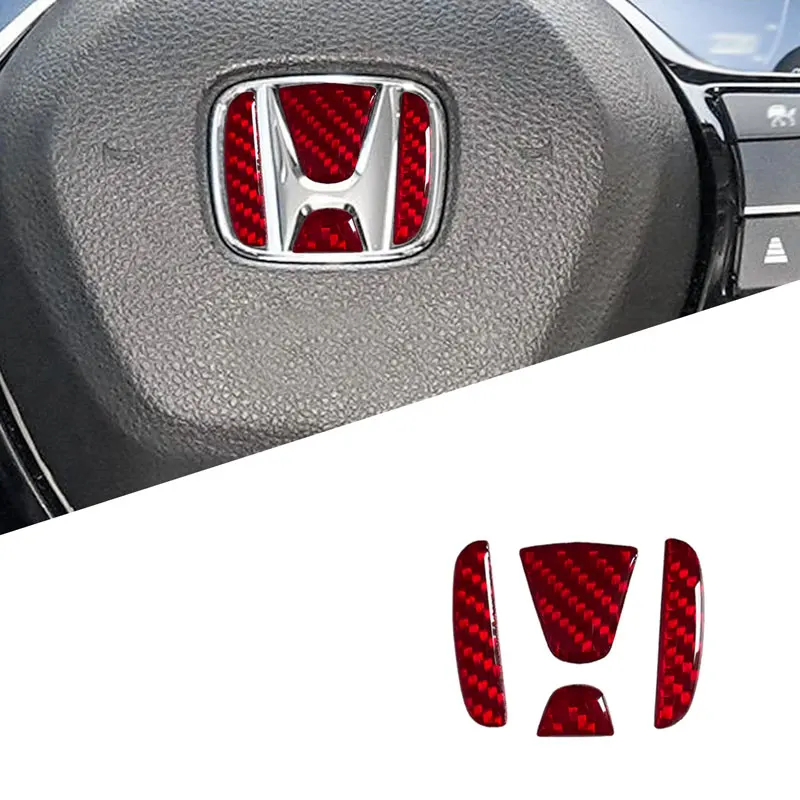 Auto Interior Carbon Fiber/Crystal Diamond Decoration Car Steering Wheel Sticker For Civic CR-V Accord Odyssey Jazz Accessories