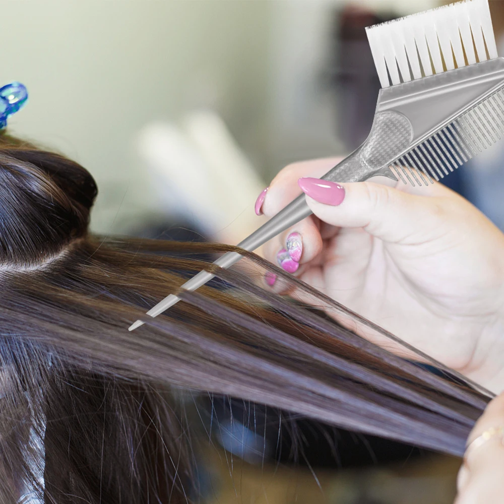 Professioneller Haarfärbepinsel – Malwerkzeug in Salonqualität mit weichen Borsten für den Heimgebrauch, DIY-Styling – Rot/Grau, 1 Stück – Detail 7