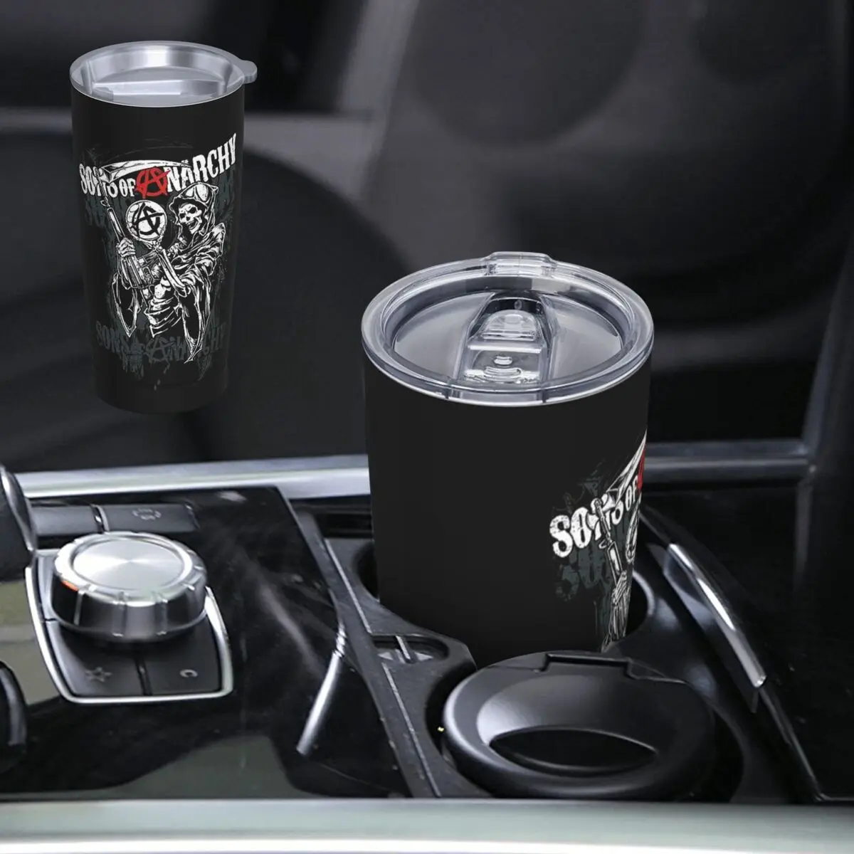 The Death Reaper Sons Of Anarchy Stainless Steel Tumbler Vacuum Insulated Mugs Thermal Cold Cup Straw With Lid 20oz