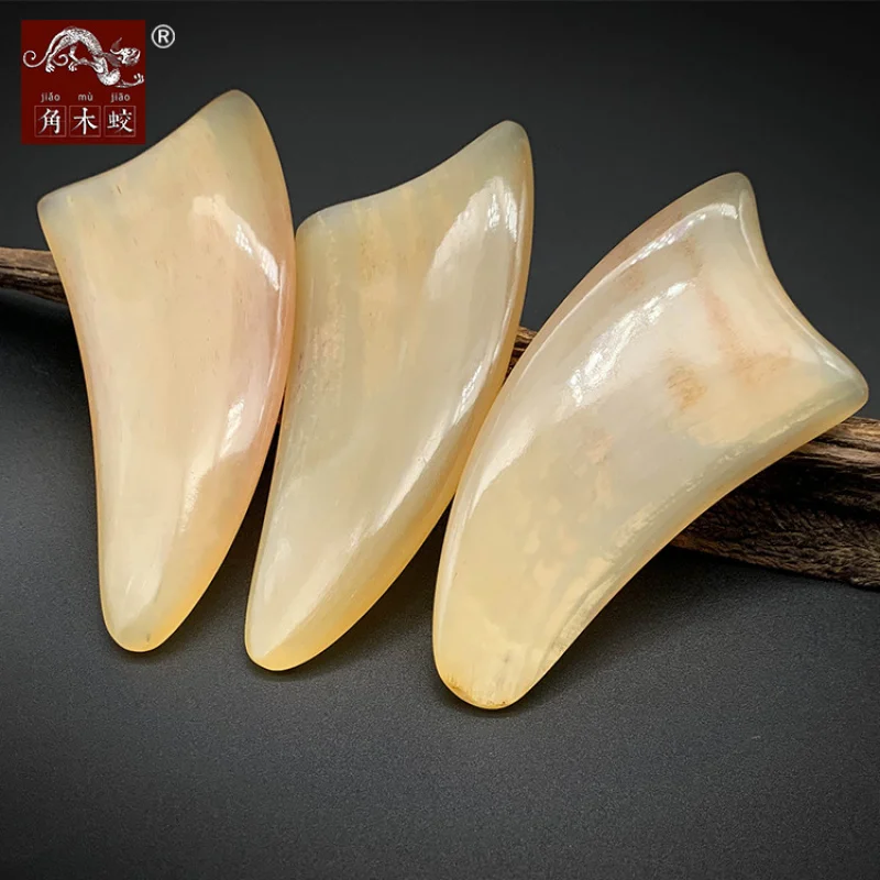 Horned wood gua sha board, thickened, handmade, massage beauty tool, heart-shaped piece, large quantity