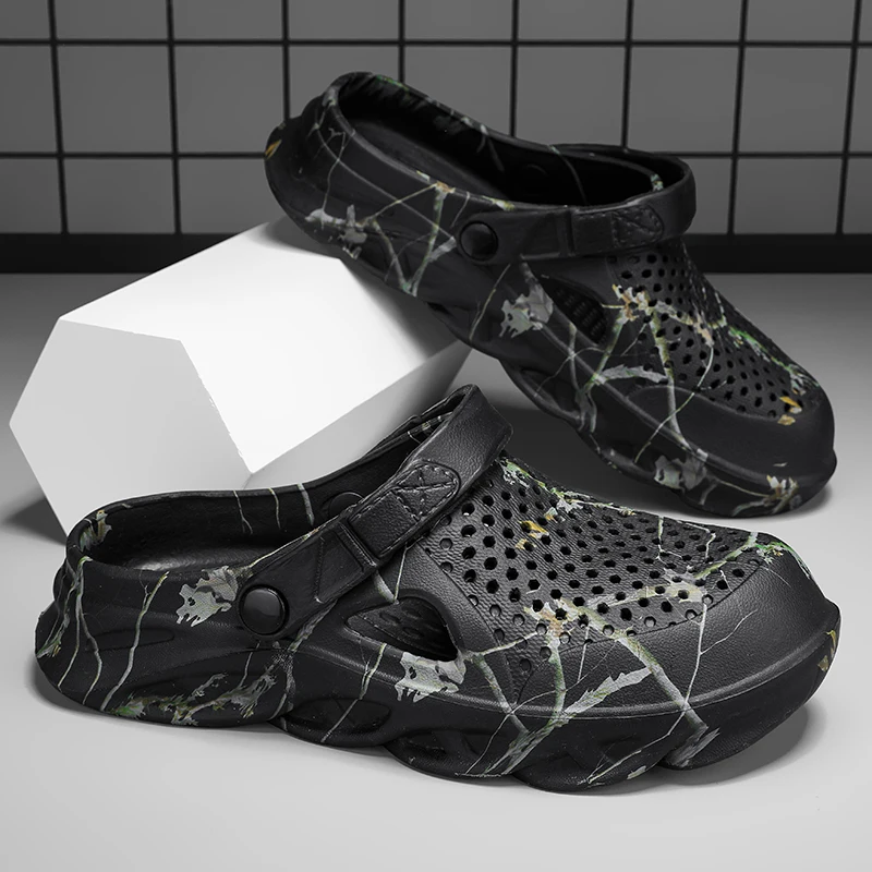 

Классические сабо больших размеров 47, летние мужские сандалии, уличные садовые тапочки для мужчин и женщин, дырчатые повседневные удобные сабо