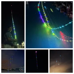 Custom size with meteor flash adjusting String lights for line decoration Big Triangle LED delta Inflatable kite