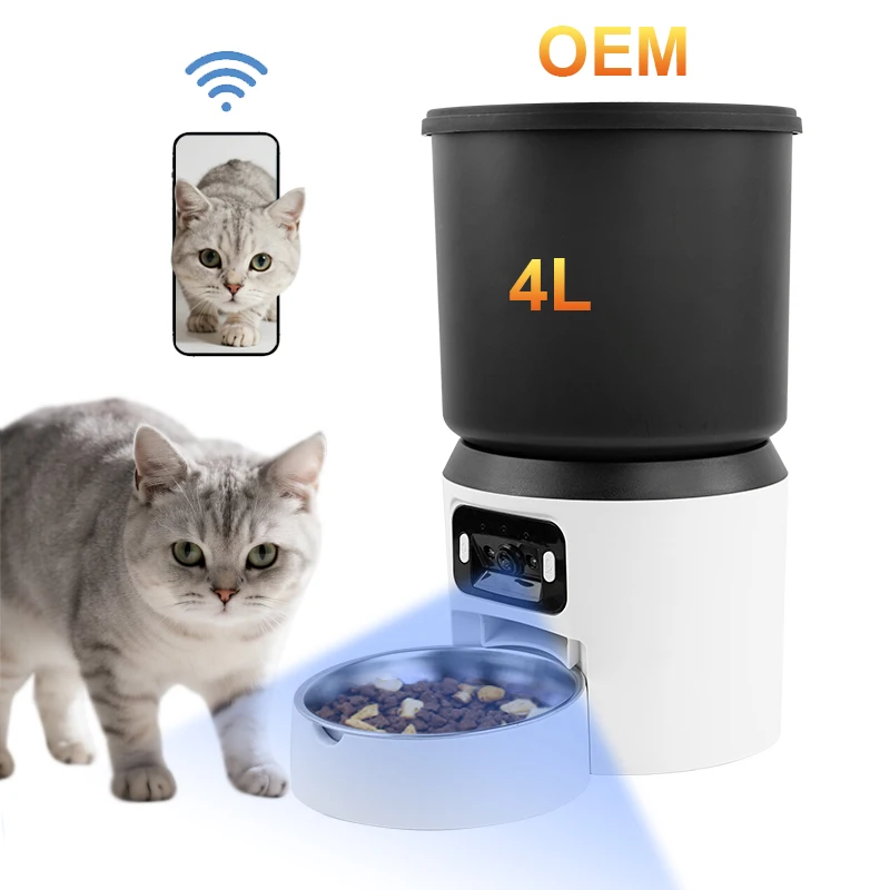

Automatic Cat Feeder with Ultra-Wide-Angle Camera 2.4G WiFi & 5G Bluetooth Dual Band Smart App Control Timed Pet Food Dispenser