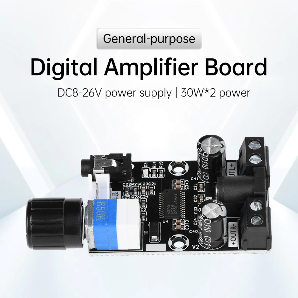XH-A240 Universal HD Small Digital Amplifier Board DC8-26V TPA3110D2 Audio Amplification Module 30W+30W