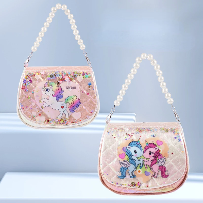 Kids Accessories Cartoon Children\'s Bags Cute Girl Shoulder Bag Fashionable Personalized Handheld Bag Unicorn Crossbody Bag