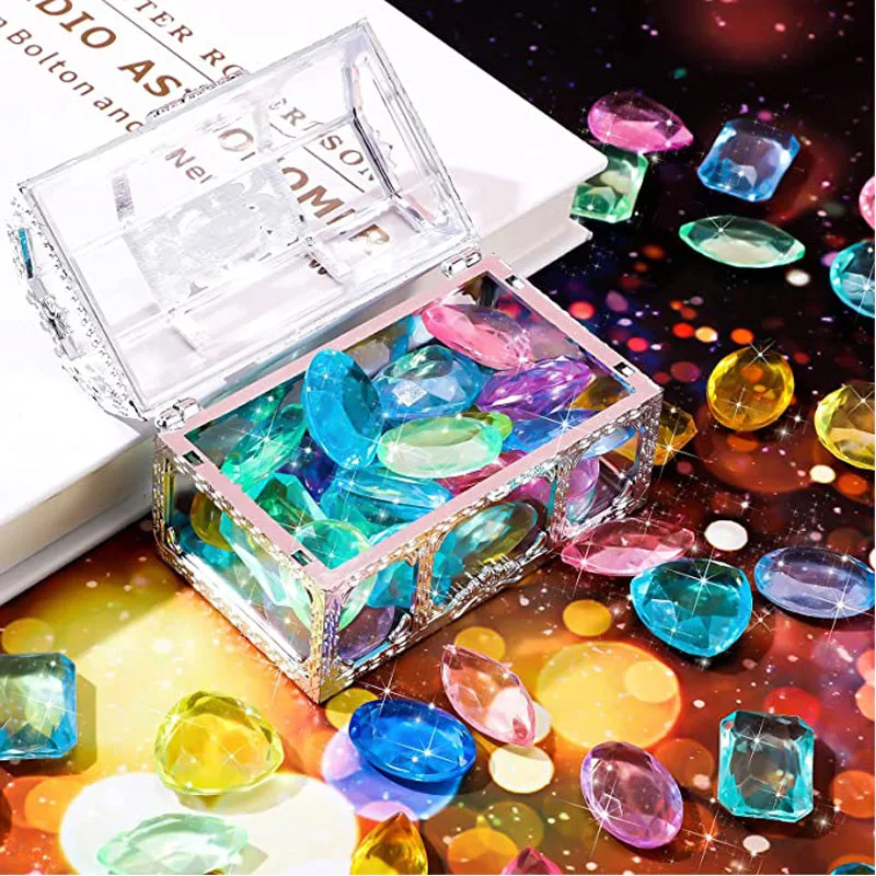 30PCS Pirate Treasure Hunt Boys Girls Multi-Colored Diamond Gems Toy  Kids Toys Jewels Jewelry Speelgoed Meisjes Party Favors