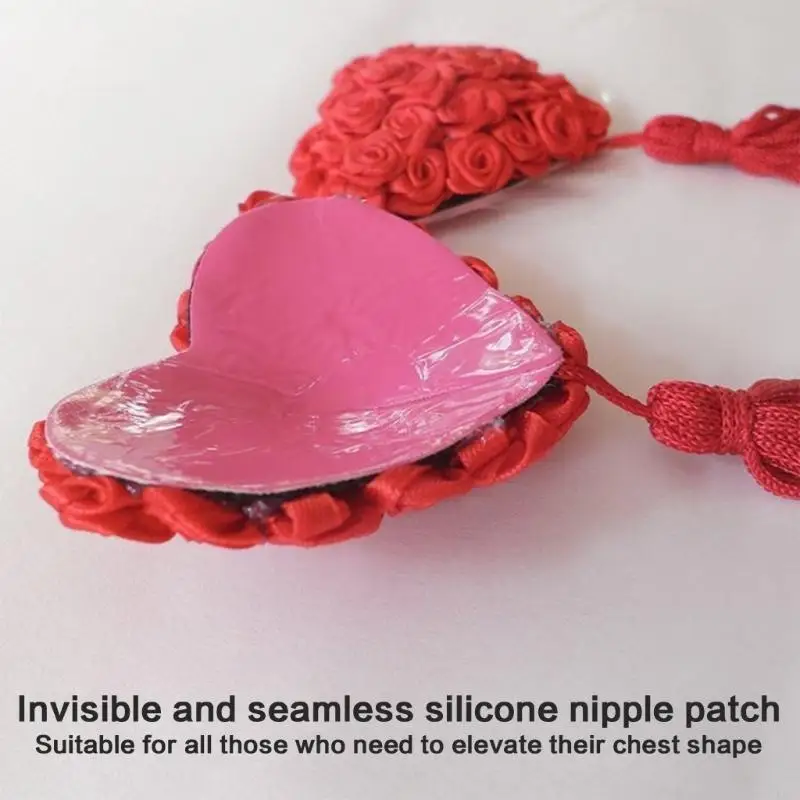 

L5YC Sequins Tassels Nipple Covers Pasties Carnival Raves Party Reusable Sticky Bra Petals Breast Stickers Lingerie for Women