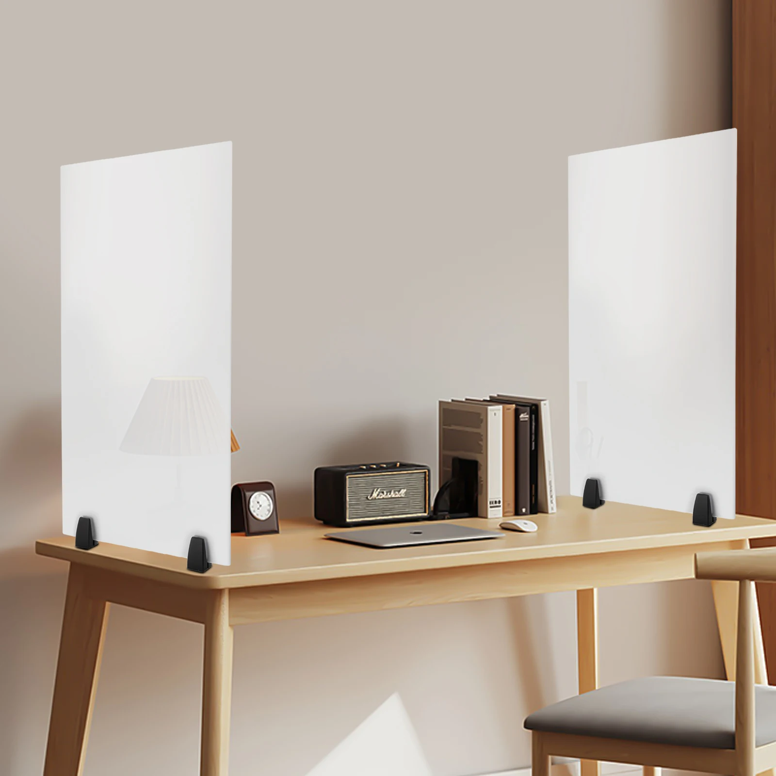 

Матовый акриловый органайзер для перегородки стола — 30 x 18 дюймов, 2 шт., офисная перегородка с зажимом, экран конфиденциальности для рабочей станции