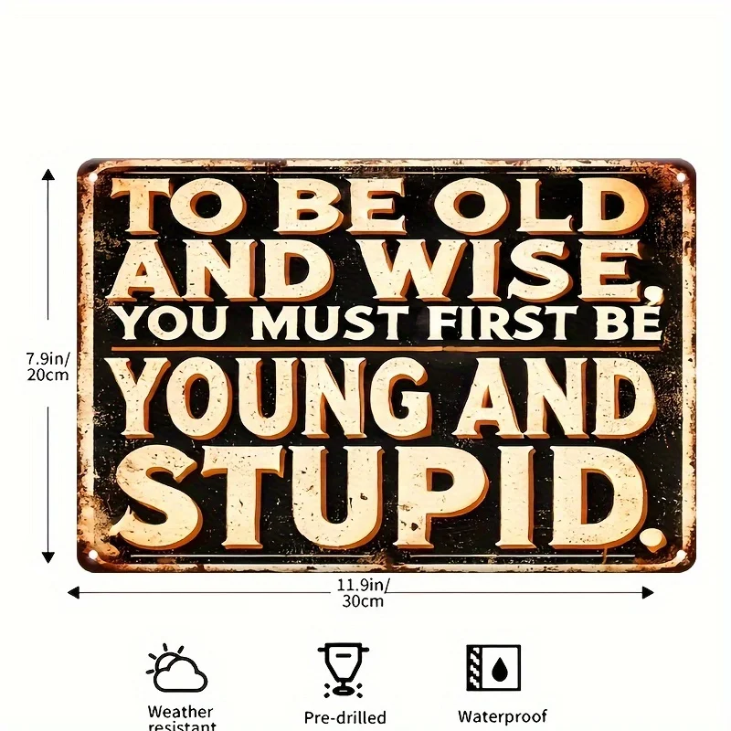 Large Funny Vintage Metal Wall Sign with 