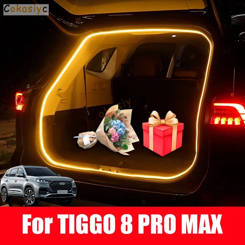 For CHERY TIGGO 8 Pro Max 2023 2024 Rear Trunk LED Light Bar Strips Trunk Decorative Lamp Strip Automatic Light Accessories