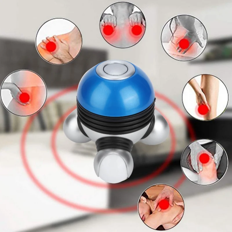 Portable Hand-Held Body Massager Mini Low Noise Body Vibrating Wireless Massager for Head Neck Legs Pain Relief Massage Tools