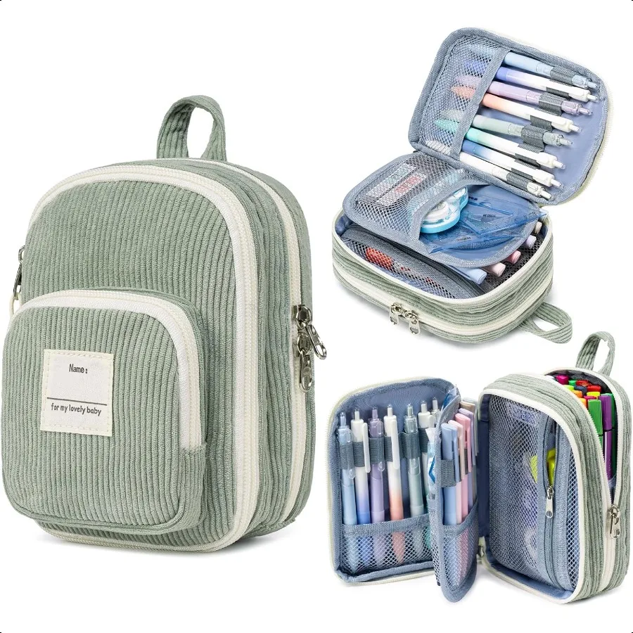 Estuche para lápices LEDAOU, bonito estuche para lápices con cremallera, estuche para lápices de gran capacidad, organizador de imágenes escolares para niñas y niños