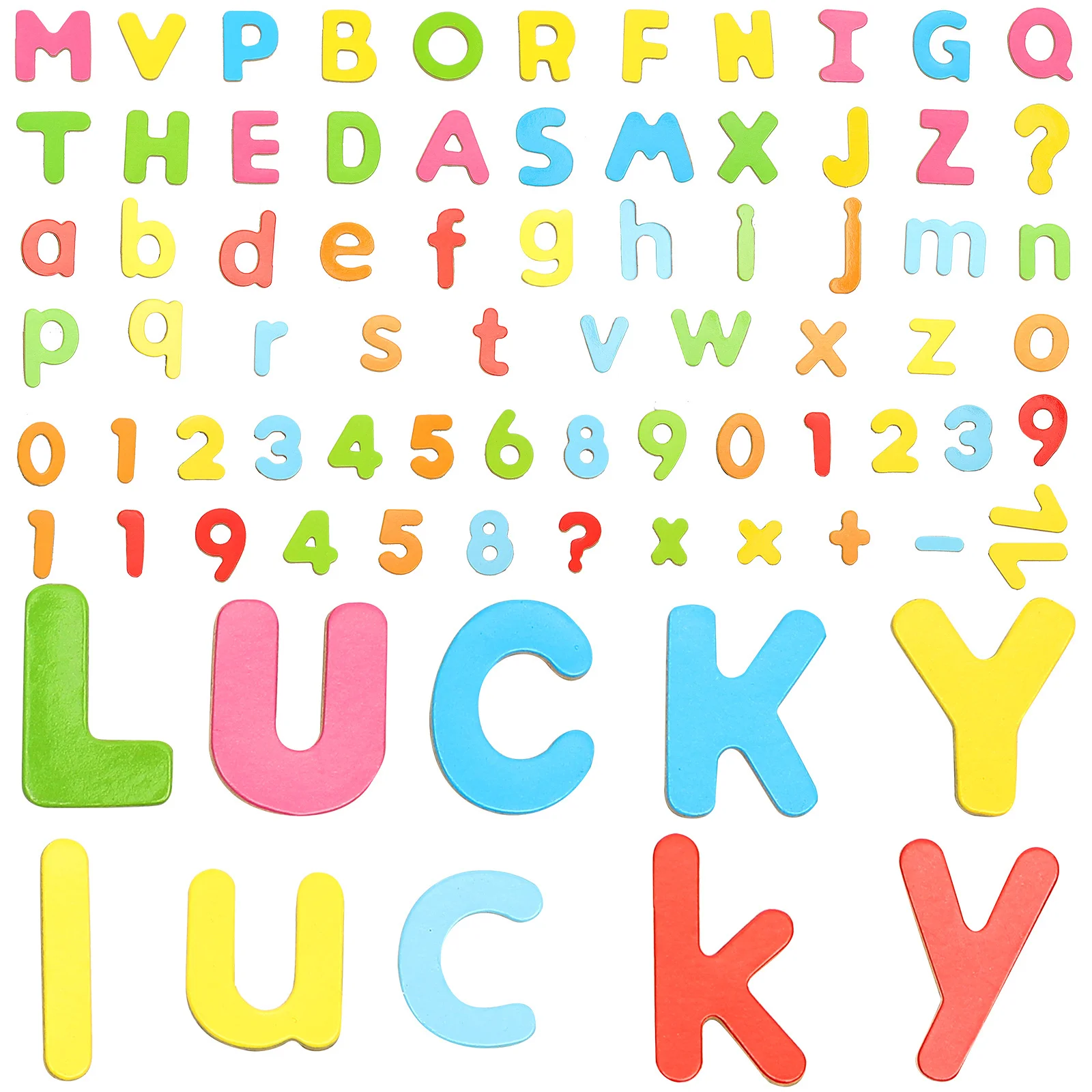 3 set 3 Sets Colorful Alphabet Number Fridge Magnets Wooden Educational Kids Cognitive Learning Abc 1-3 Math Refrigerator Magnet