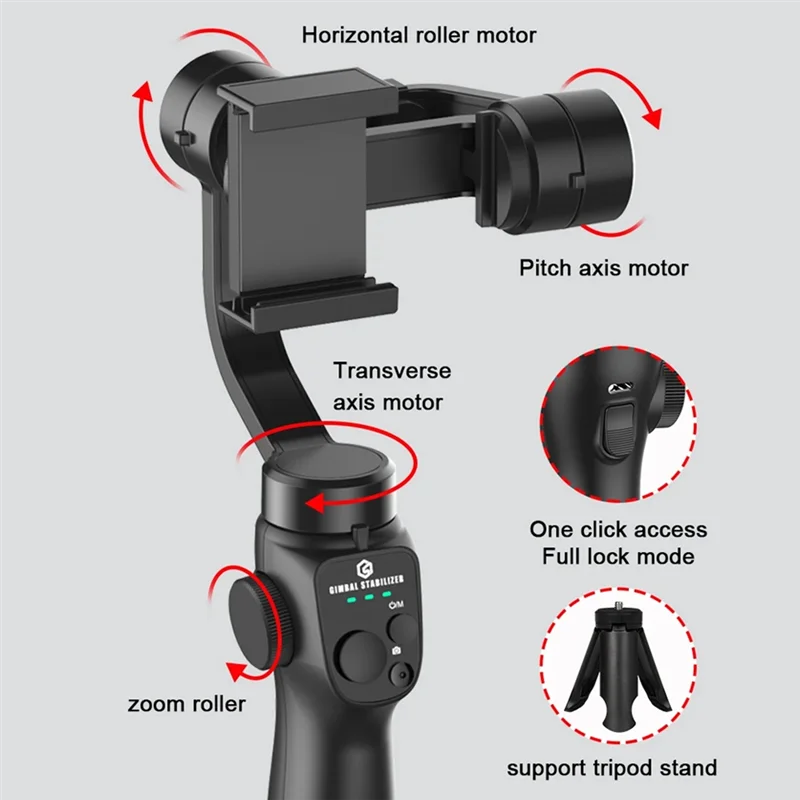 

F10 3-Axis Handheld Gimbal Stabilizer APP Face Tracking Selfie Stick For Smartphone Vlog Anti Shake Video Recording Easy Install