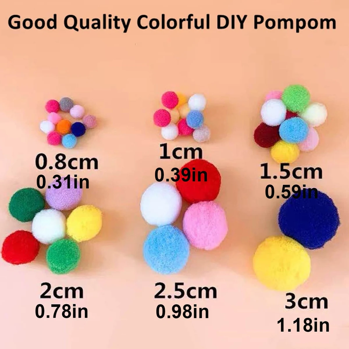 130 PCS Colorful Plush Balls, High-Elastic Pom Poms Balls, DIY Accessories, Art And Craft Decor, Random Colors