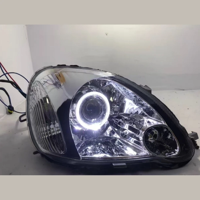 Car Led Lens Headlight Assembly Angle Eyes for Toyota Vios Modified Daytime Running Light Front Head Lamp