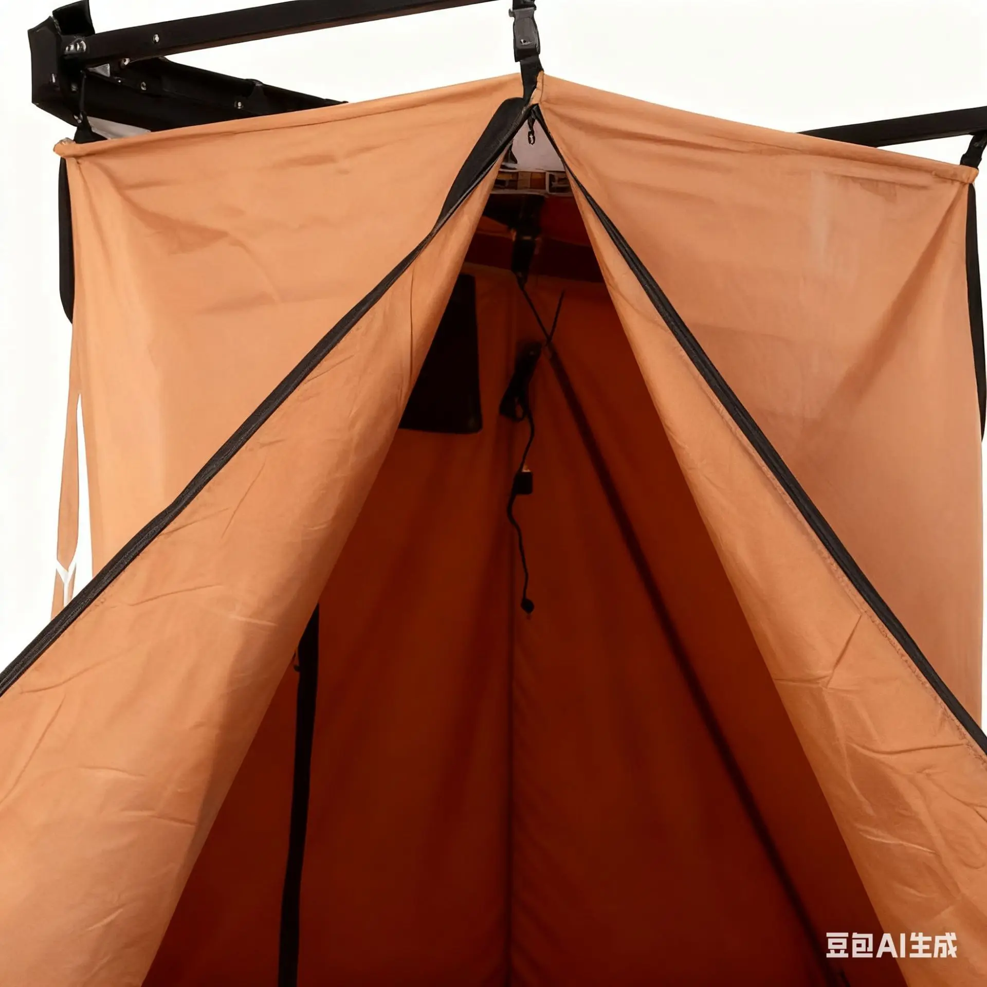 เต็นท์อาบน้ำพับได้กันน้ำสำหรับตั้งแคมป์กลางแจ้ง พร้อมเสาอลูมิเนียมอัลลอยด์ติดตั้งข้างรถ ใช้เป็นห้องเปลี่ยนเสื้อผ้าแบบพกพาสำหรับหนึ่งคน