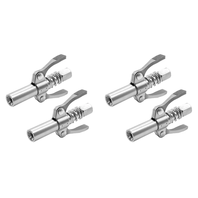 

ABRS-4Pcs Double Handle Grease Nipple Coupler Double Handle Quick Lock Release Grease Ends Couplers Compatible Grease Fitting