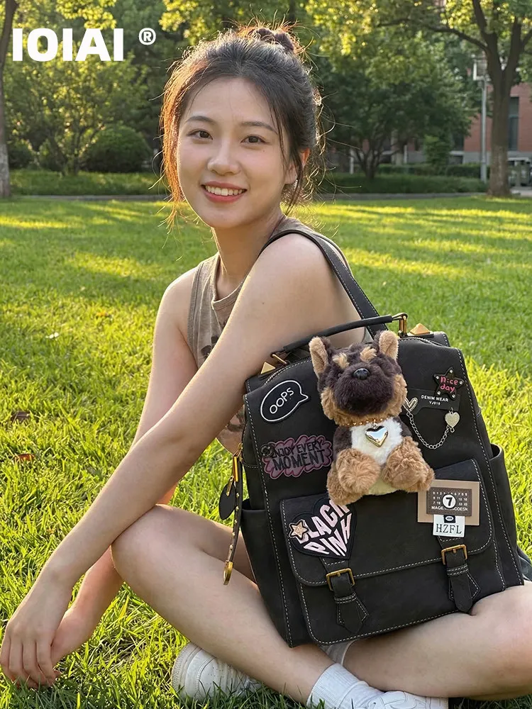 Original Fashion Cartoon Pattern Decoration Teddy Bear Doll Design Multifunctional Three-dimensional Multi Pocket Backpack Trend