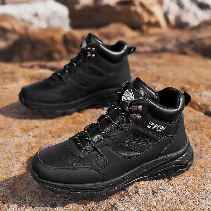 

Natural Leather Flat-heeled Skateboarding Sneakers For Men Training Shoes Big Size Flat Sports Footwear Fitness Luxery