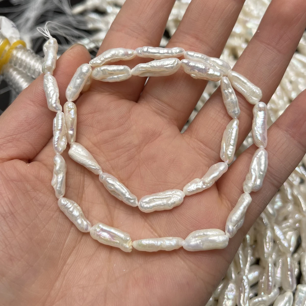 5x13-6x16mm Natural Freshwater Pearl Bead Small Pipa Baroque for Jewelry Make DIY Necklace Earring Bracelet Accessory Women Gift