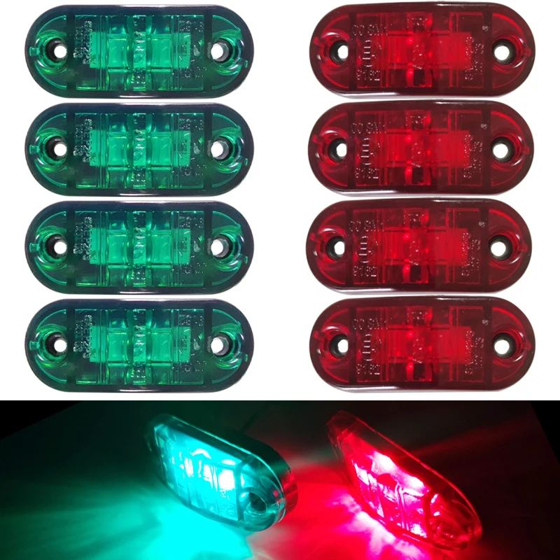 Lâmpada de sinal lateral para barco marinho, luzes LED para iates e lancha, luz de advertência, vermelho verde azul