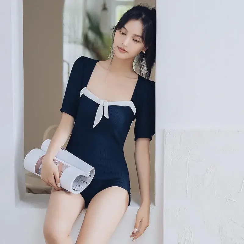 Split Two-piece Swimsuit Female Ins Super Fairy Conservative One-piece New Korean Cover Belly Was Thin Hot Spring Swimwear