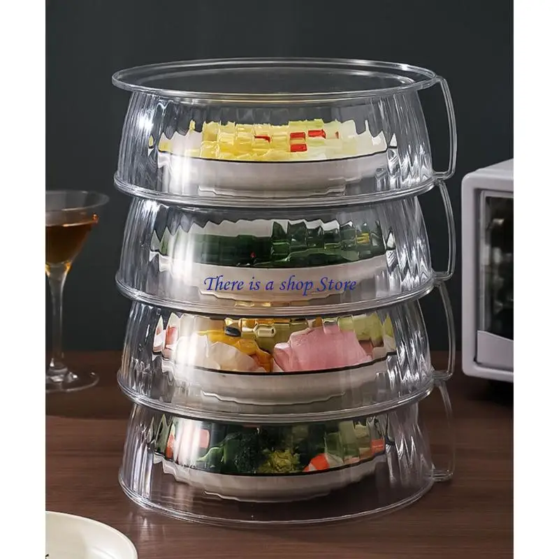 D0AD Microwave Bowl Cover Plastic Splatter Lid With Easy Side Handle, Recyclable Reheating Cover for Leftovers, Soup Bowls, Rice
