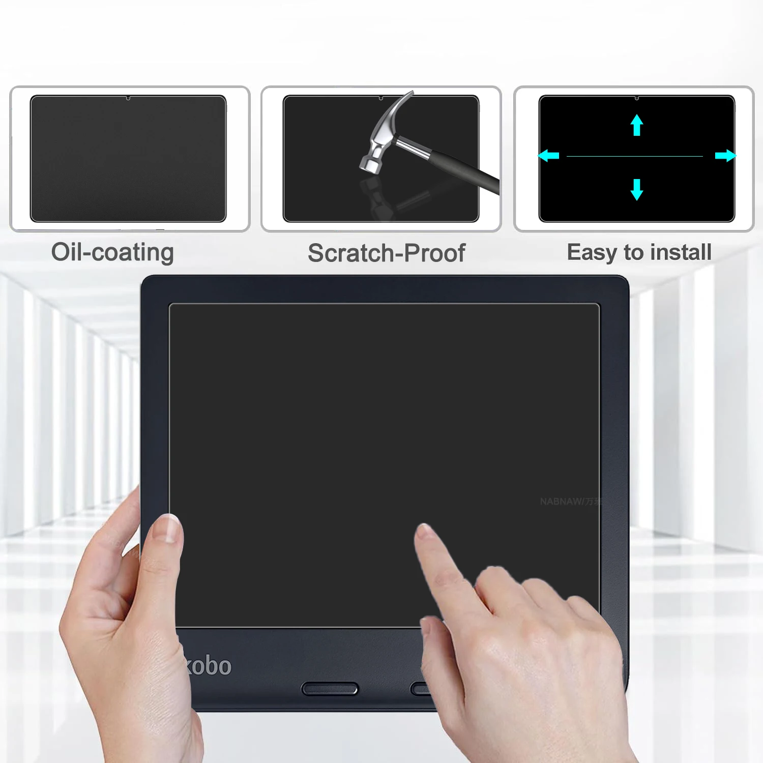 2 Pieces HD Scratch Proof Tempered Glass Screen Protector For KOBO Libra Colour 7 inch Hard Protective Film