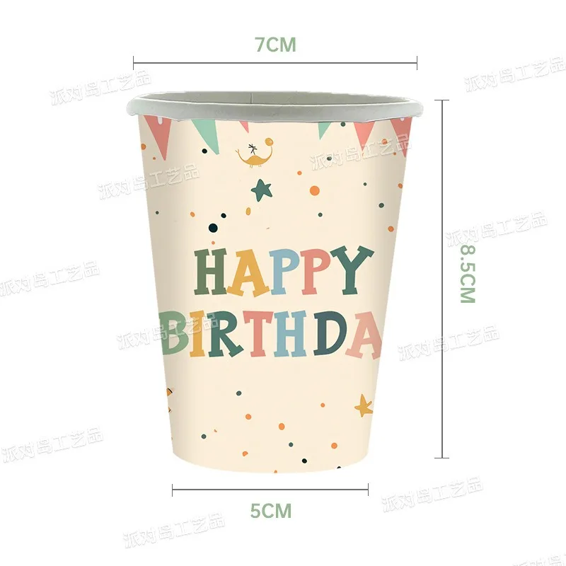 10 Stück Cartoon-Dinosaurier Geburtstags-Einweggeschirr Let's Dino Party Teller Servietten Roar Kinder Happy Birthday Partyzubehör – Detail 4
