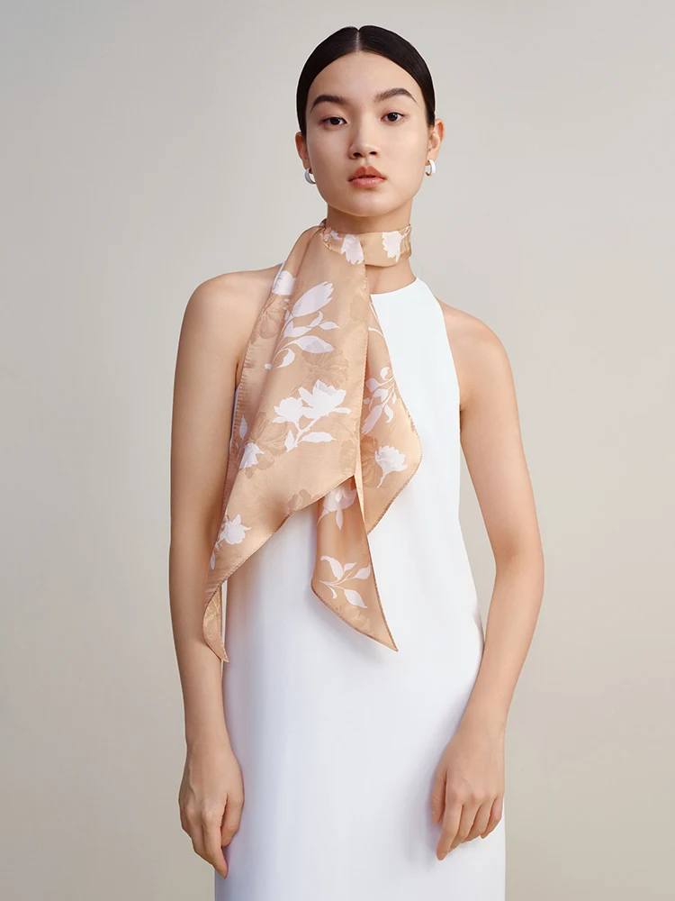 Hadiah Ulang Tahun Wensli 2025 Syal Sutra Mulberry Baru Pita Syal Leher Wanita Syal Diagonal Besar