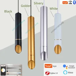 Nordic Long Tube Zigbee Dimmable 7W 12W Pendant Lights Hanging Kitchen Light Length Adjustable Home Dining Room Lighting Lights