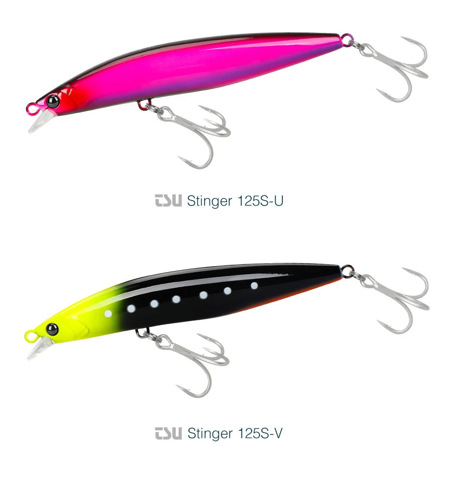TSURINOYA High Strength Ultra-long Casting Sinking Minnow Stinger 125S 125mm 28g Saltwater Fishing Lure Artificial Hard Baits