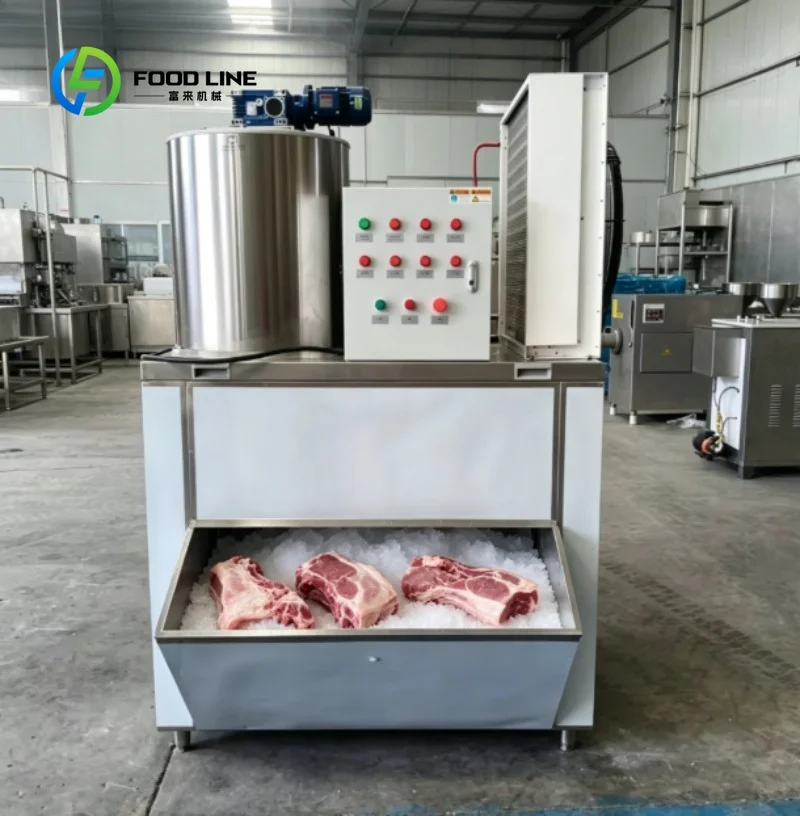 

Flake Ice Machine Ice Flaker Stainless Steel Commercial Ice Maker for Bar Restaurant Seafood Cooling Storage Equipment