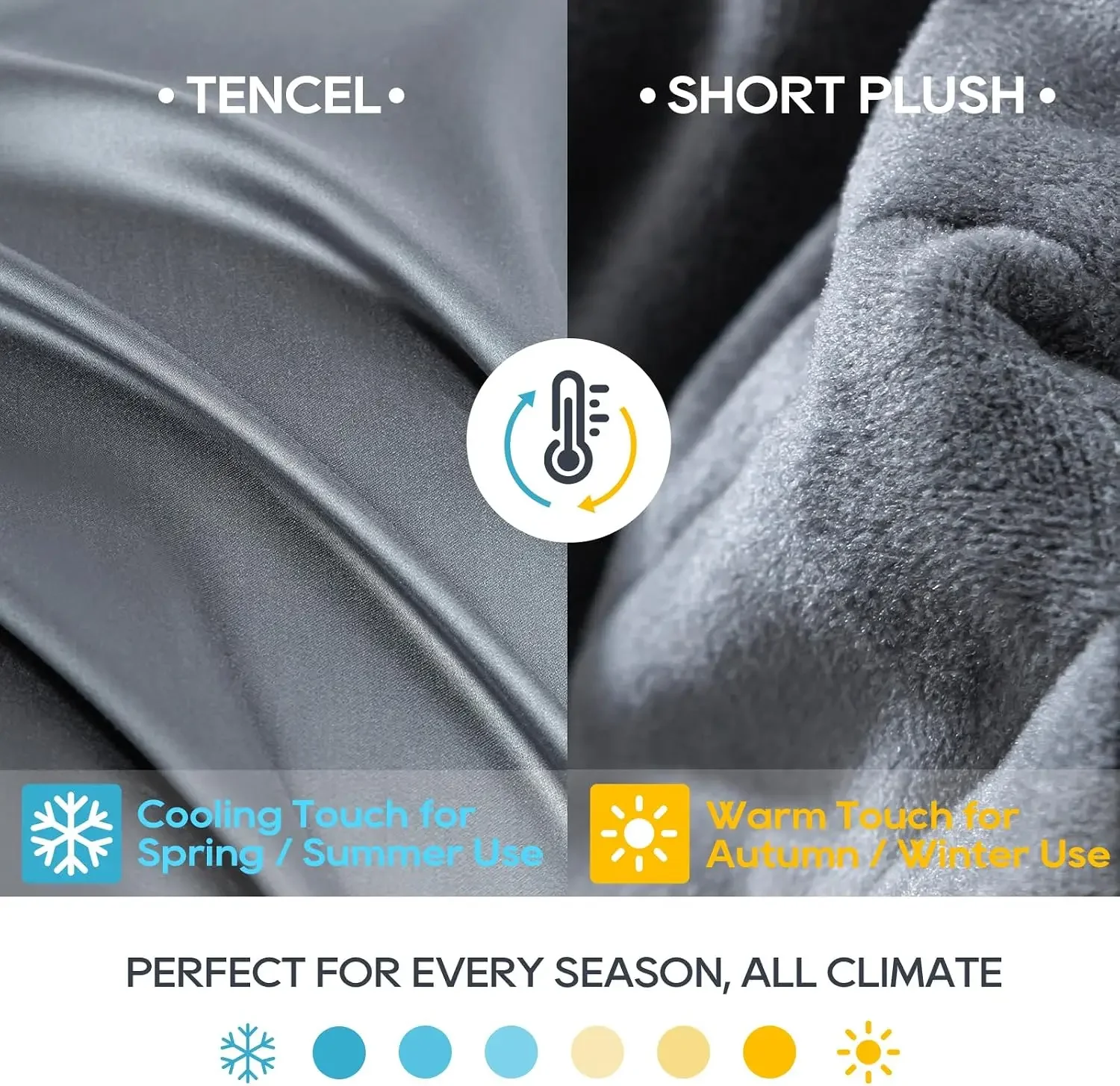 King Size Weighted Blanket 20lbs(88''x104'', Double-Sided), Reversible Weighted Blanket with Warm Short Plush and Cool Tencel