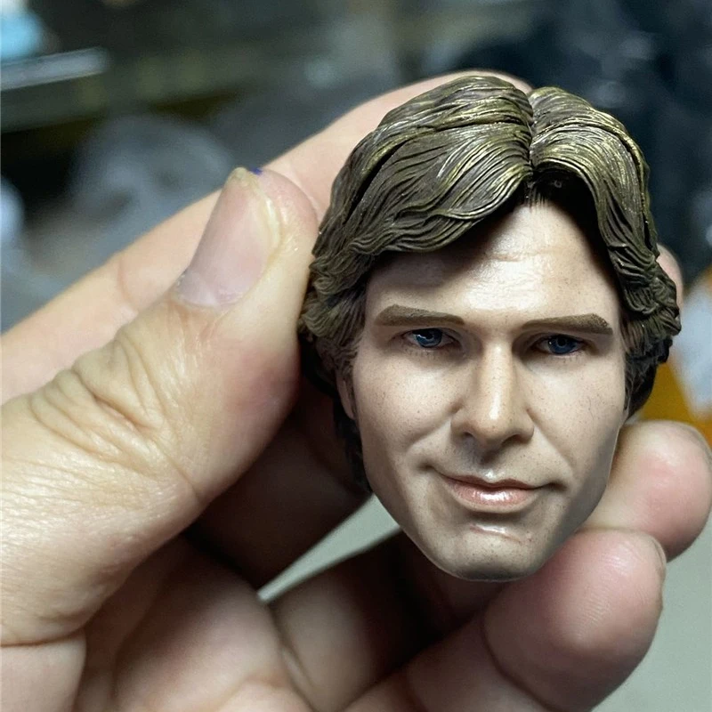 

1/6 Han Solo Head Carving Smiling Harrison Ford Head Sculpt Fit 12'' Male Action Figure Body Model For Collection