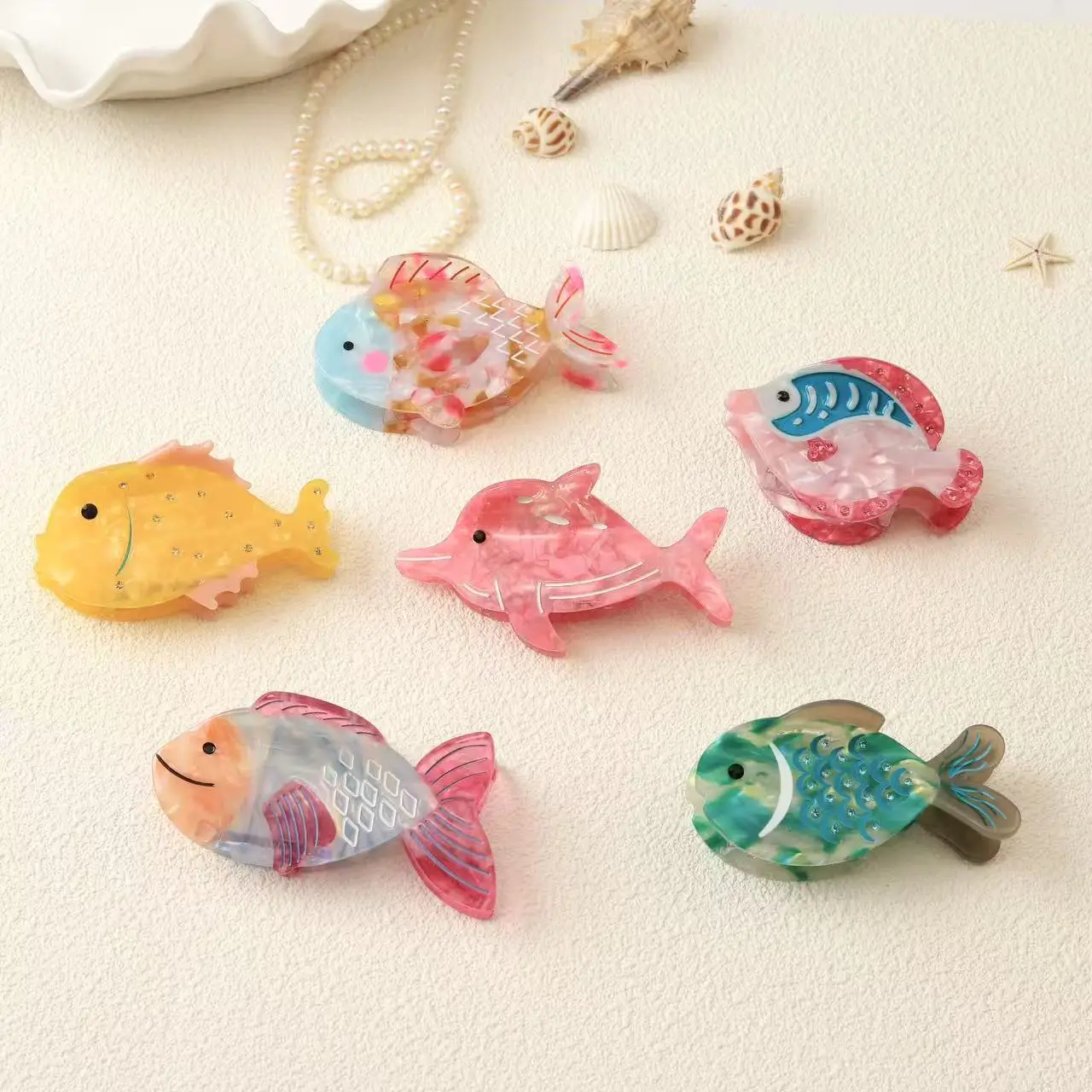 

DuoShang NEW Ocean Series Tropical Fish Hair Claw Eco-Friendly Acetate Claw Clips Trendy Hair Clips for Women Hair Accessories