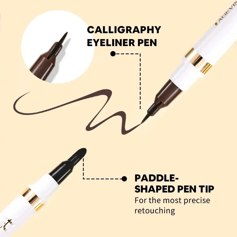 Langdurig waterdicht vloeibaar eyelinerpotlood Hooggepigmenteerd, veegvast, sneldrogend, eenvoudig aan te brengen kalligrafie-make-up