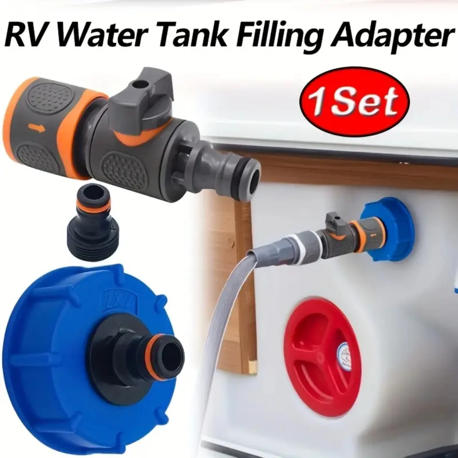 Adattatore di riempimento del serbatoio dell'acqua per camper con connessione rapida resistente alla rottura per camper e camper Adattatore in plastica durevole per roulotte