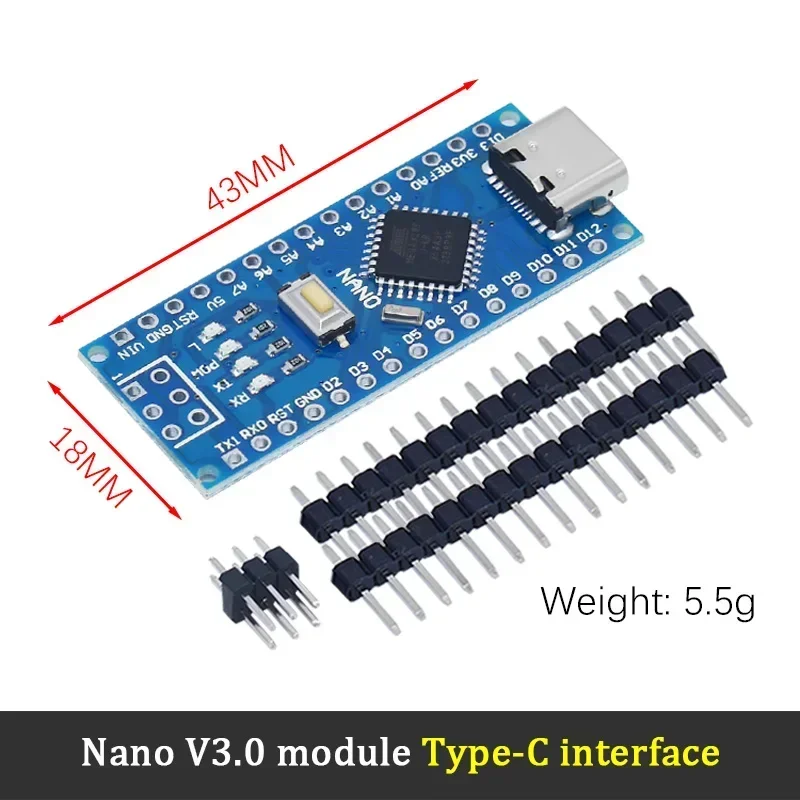 For Arduino Nano 3.0 Atmega328 Module CH340 Serial Port Module PCB Development Board CH340 Chip Simple Expansion Board