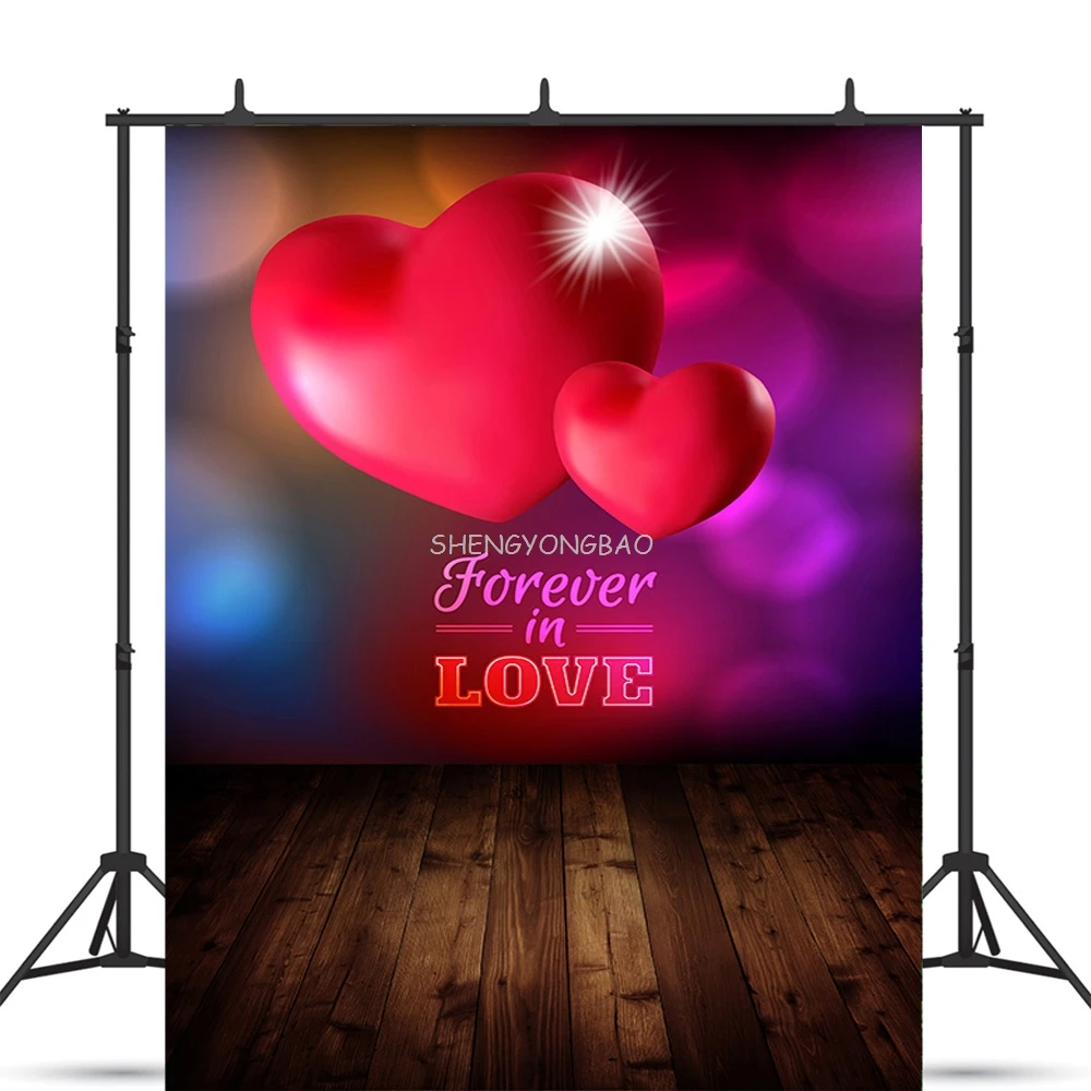 Rosebud Wedding Valentine's Day Photography Backdrops Props Beautiful Valentine's Day Heart Photographic Background LGH-16