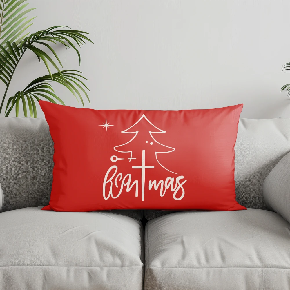 ديكور المنزل وسادة شجرة عيد الميلاد لقضاء عطلة مناسبة لأريكة غرفة النوم غطاء وسادة السيارة وسادة الظهر المستطيلة #2