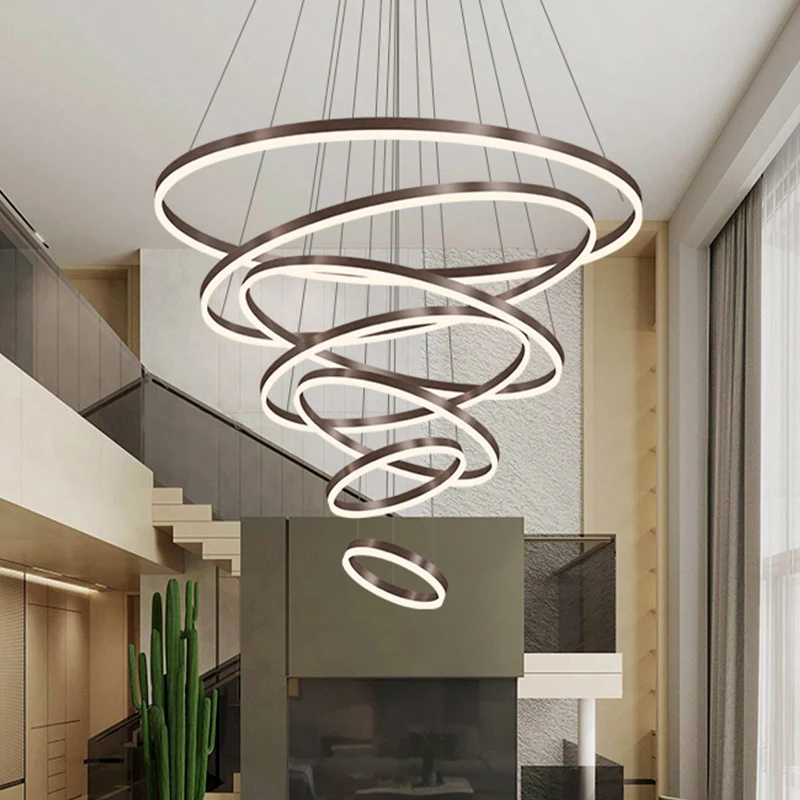 モダンな階段シャンデリアペンダントライト屋内照明天井ランプ吊り下げライトledシャンデリアリビングルーム用屋内照明