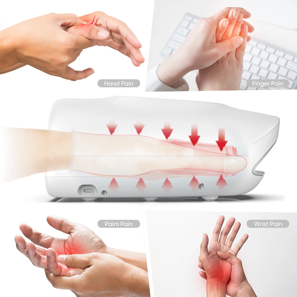 3 Level Smart Air Pressure Hand Massager Palm Acupoint Compression Vibration Massage Wrist Fingers Spa Relax Muscle Relief