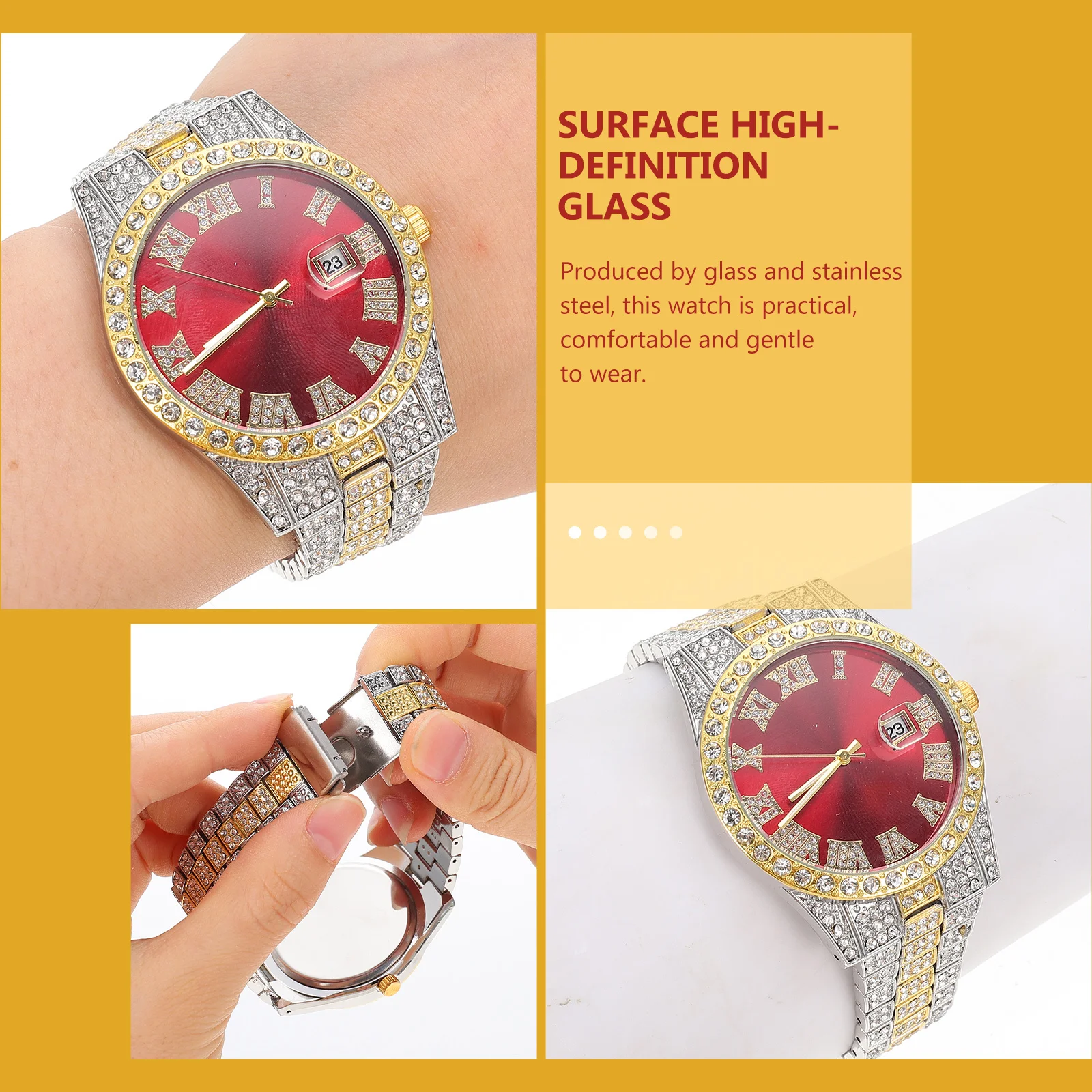 ساعة كوارتز من الفولاذ المقاوم للصدأ للرجال بتصميم بسيط وحزام قابل للتعديل وحركة دقيقة وخفيفة الوزن وأنيقة للهدايا