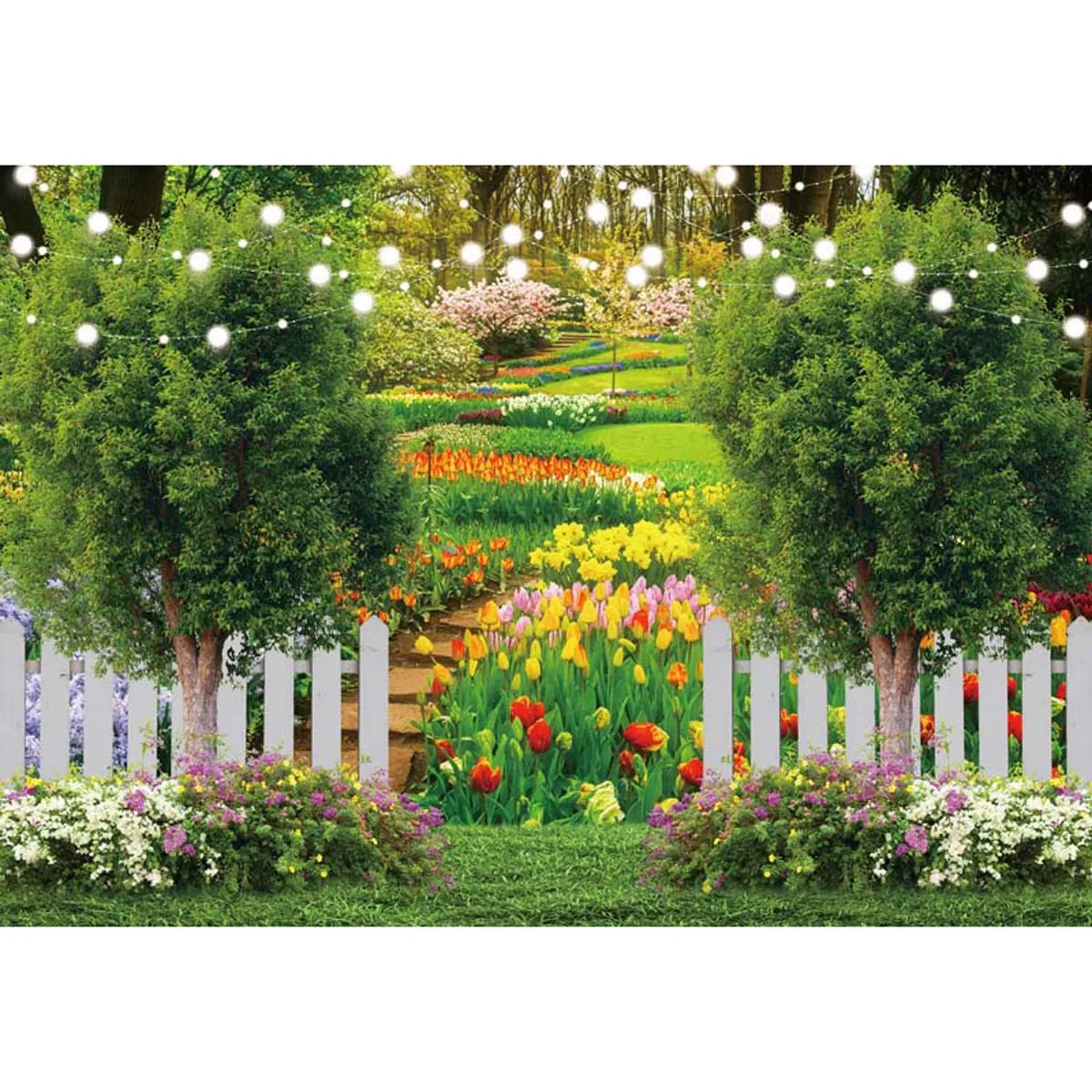 Allenjoy Spring Flower Garden Backdrop