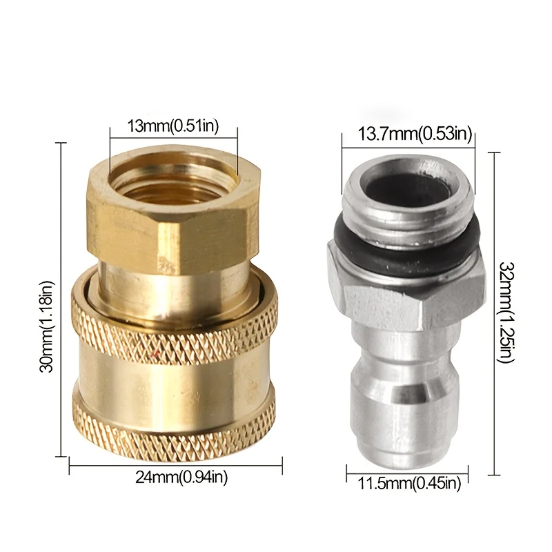 1/4 foam pot core quick connector high pressure water gun quick plug connector car washing machine inlet and outlet adapter