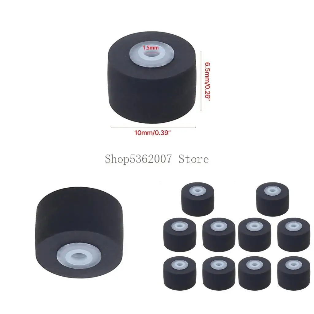 10mm Cassette Recorder Pinch Roller 10PCS Wear-Resistant Bearing Wheel Pulley for Tape Player Repair Parts 40JB