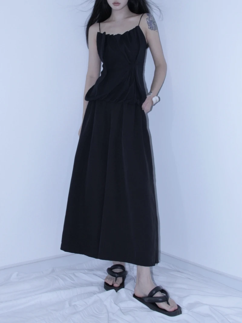 

MOONLET Versatile High Waist Wide Leg Skirt Pants k Sle ex Casual Design Slimming Long Trousers Summer 2024